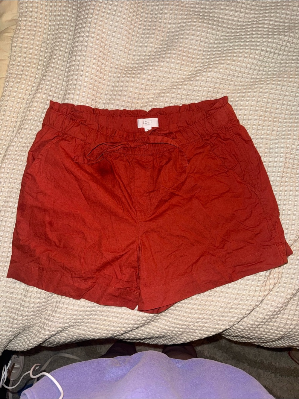 LOFT Women Red Elastic Waist Casual Shorts